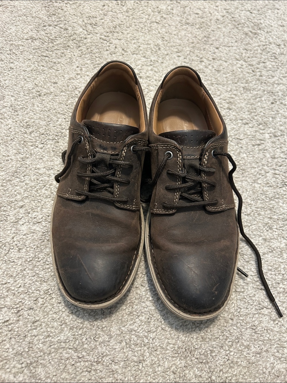 Clarks Dark Brown Leather Lace-Up Oxfords